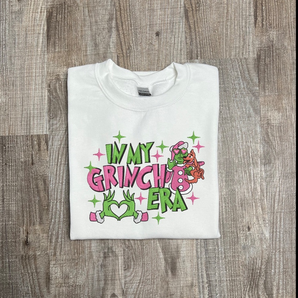 In my era grinch embroidered Crewneck Christmas sweatshirt